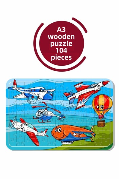 LİPYOS لغز الطائرة والمروحية والمركبات الطائرة A3 مكون من 104 قطعة، لعبة، منش...
