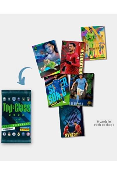 TOYFEST Panini Fifa Top Class 2023 Football Player Cards - 2 Pack (16 Cards)