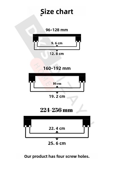 DKSDİZAYN Narcis 224-256 mm CROM Mâner 1 Clasa Metal Lux Modern Bucătărie Dulap Sertar Mâner Mâner CU PATRU GĂURI