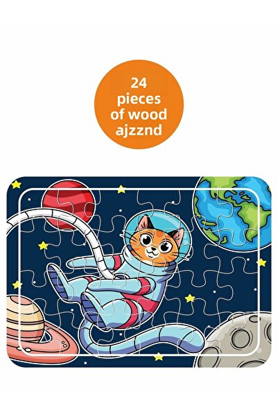 LİPYOS لغز القطة الغريبة 24 قطعة خشبية
