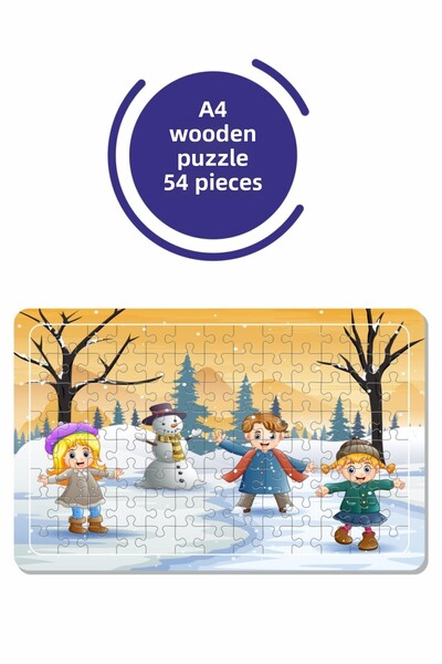 Baskı Atölyesi لغز رجل الثلج وقت اللعب A4 مكون من 54 قطعة، لعبة، منشار