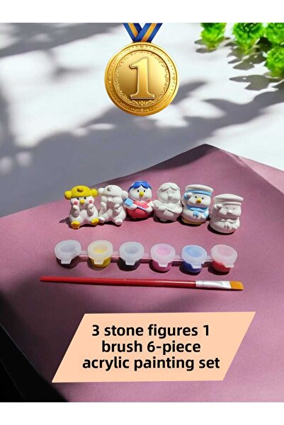 Can Tasarım Evi مجموعة الفراخ المكونة من 3 أشكال رسم حجري لتنمية الطفل ومجموع...