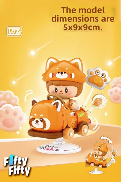 Vagonlife Loz Creative Series Swinging Brown Raccoon Model 190 Piece Toy Building Set Fflz-4302