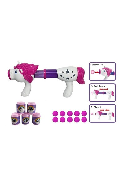 Fab N Funky مجموعة مسدس هواء يونيكورن إيفا مع 10 رصاصات و5 أهداف للأطفال من س...