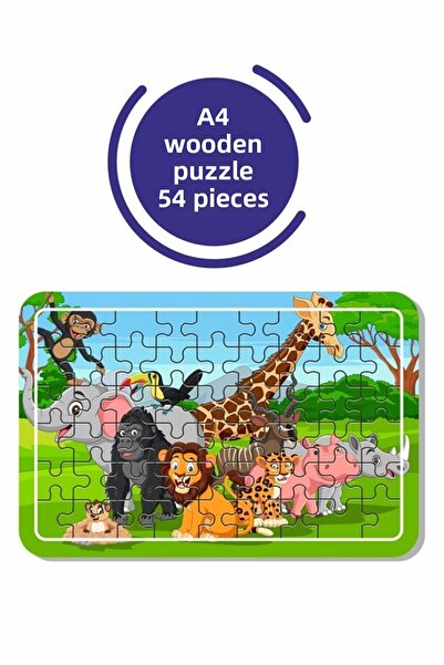 LİPYOS لغز خشبي لطيف للحيوانات مكون من 54 قطعة للأطفال