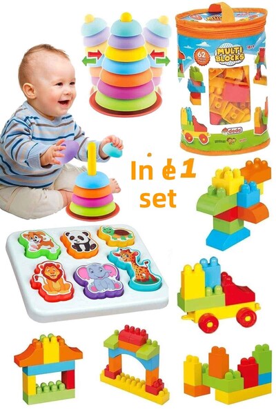 Fırsat Oyuncak مجموعة بولتاك تشيرفول - مجموعة مكونة من 62 قطعة من البولينج ال...