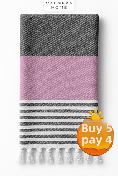 Calmera ناتورا بيشتيمال |   قطن - شرابة طبيعية |   منشفة الشاطئ، حمام السباحة، السبا، الساونا، الرياضة، السفر - وردي