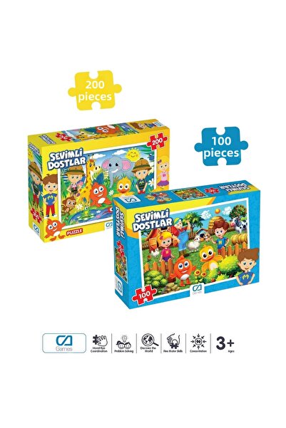 CA Games (Set of 2) Cute Friends Licensed 200 - 100 Piece Children's Puzzle J...