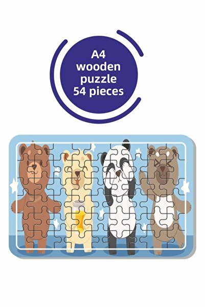 Baskı Atölyesi لعبة ألغاز كير بيرز مقاس A4 مكونة من 54 قطعة، لعبة ومنشار تركيب