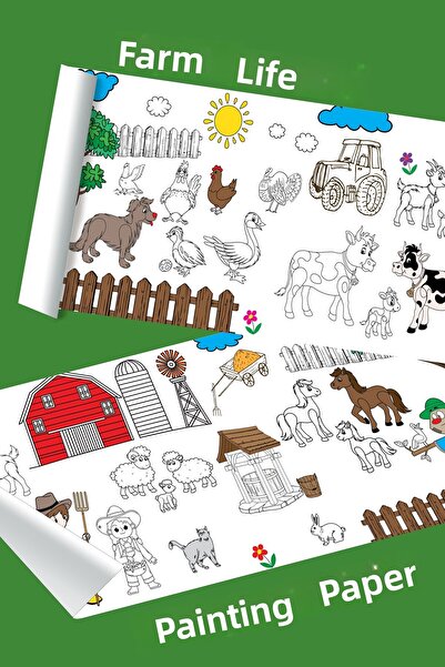 metafortoys ورق تلوين عملاق لحياة المزرعة بطول 2.5 متر