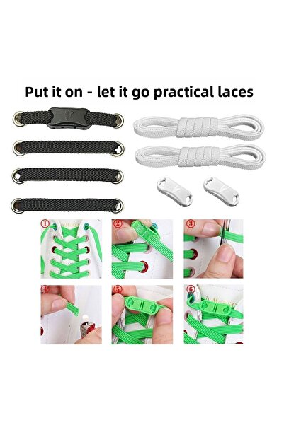 Ankanorm Practical Shoelaces Takbırak Laces Elastic Clip-on Elastic Boots Kid...
