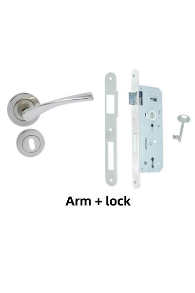 ARON مقبض غرفة Brawo Rosette - مجموعة قفل غرفة بمرآة بيضاوية مقاس 40 مم مكونة من قطعتين