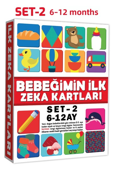 Dıy Toy/Taba Grup مجموعة بطاقات الذكاء الأولى لطفلي - 2 / 6-12 شهرًا