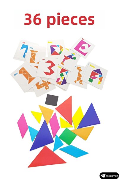 welcomein Cars with Magnetic Magnet Toy 30+36 Pieces Tangram Educational Set