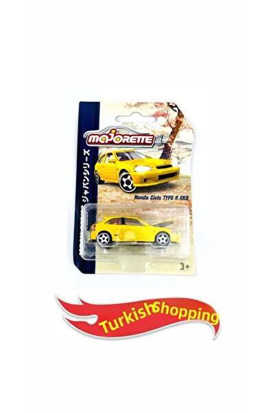 Majorette Premium Cars Honda Civic Typer R Ek9 Pop up Hood Yellow Color