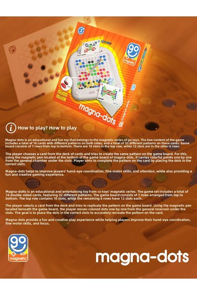 Go Toys Magnetic Dots- Steam Magnetic Coding Tablet Orange Screenless Game Activity Magnetic Building Blocks