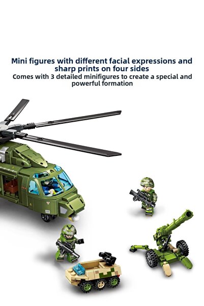 Sembo Block مجموعة مكعبات بناء طائرات هليكوبتر عسكرية متعددة الأغراض مكونة من 8 لتر