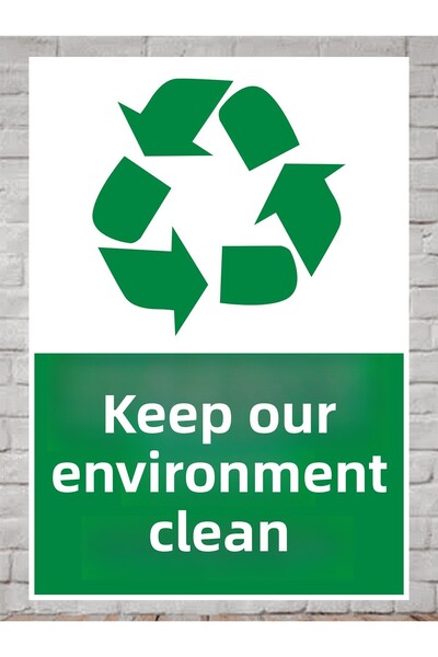 zafrakreklam حافظ على بيئةنا نظيفة، لوح PVC مقاس 24 × 34 سم