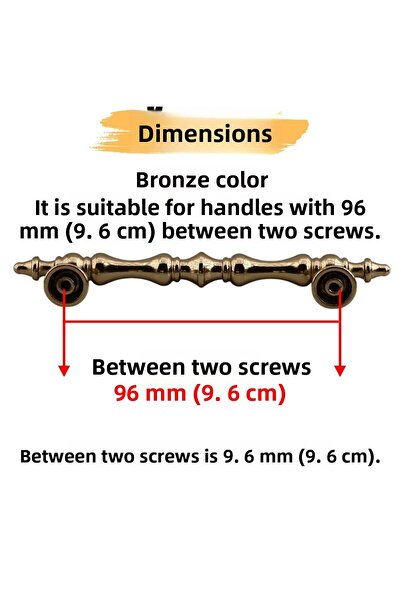Badem10 Nilay Bronze Metal Handle 96 mm - 9.6 cm Furniture Kitchen Drawer Cabinet Cabinet Handles Handle Handle