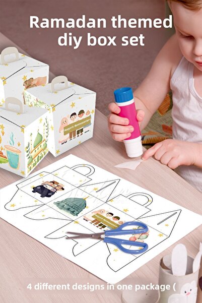 MSticker مجموعة صناديق مكونة من 4 قطع ممتعة وتعليمية مخصصة لرامانا، شكل صندوق...