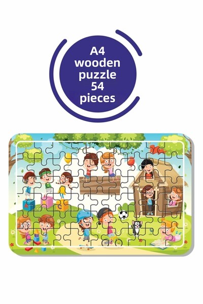 LİPYOS بازل خشبي مكون من 54 قطعة للأطفال أثناء العطلة ووقت اللعب