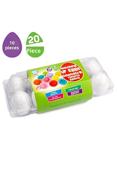 AteşTech 10-Piece Geometric Egg Matching Game - 20 Pieces
