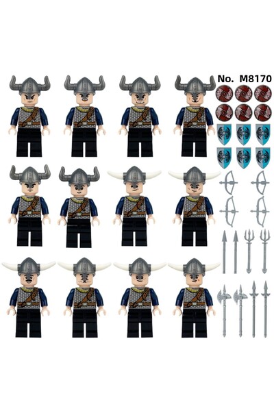 marimari 12 mini figure compatible building blocks come as shown in the picture.