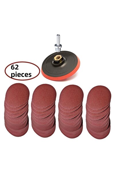 ZUBİZUBİ طقم صنفرة زاوية فيلكرو وأداة حفر 62 قطعة 115 ملم