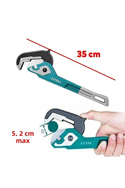 Badem10 14'' Total Ratcheting Pipe Wrench - 5.2 cm Spanner, 35 cm Length Wrenched Removal Clamping Holding