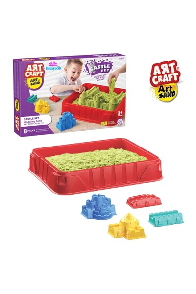 hediyecik مجموعة لعب الرمل الحركي على شكل قلعة من آرت ساند مع حوض سباحة 750 جرام