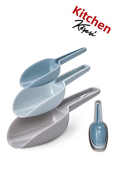 Mutfak Köşesi Alora Multi-Purpose 3-Piece Food Ladle - Food, Pulses, Spices and Detergent Spoon - Measuring Spoon Set