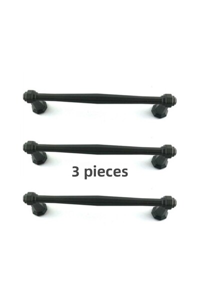 ARON (3 قطع) مقبض عمود (أسود مطفي) وحدة تلفزيون بجانب السرير وخزانة وحدة التح...