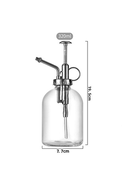 Miniminti Flacon pulverizator retro de 320 ml din sticlă pentru udarea plantelor - transparent