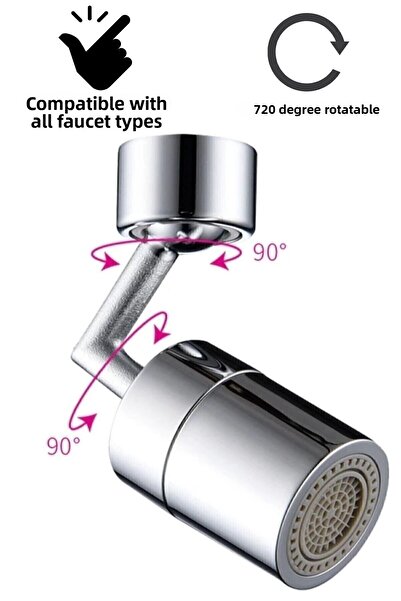 Canderel Water Rotatable Long Faucet - Head Saving, Compatible Mounting