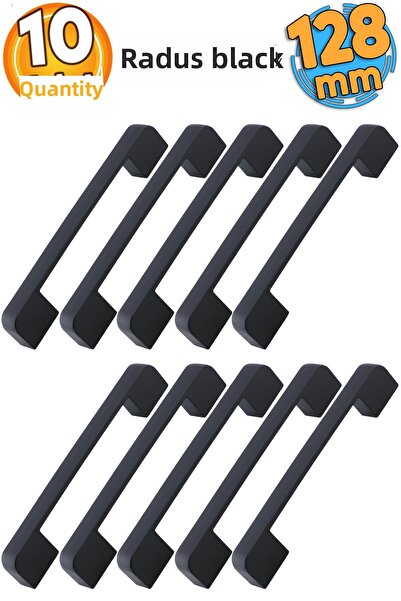 Badem10 10 bucăți Radus 128 mm - 12,8 cm mobilier din metal negru sertar de b...