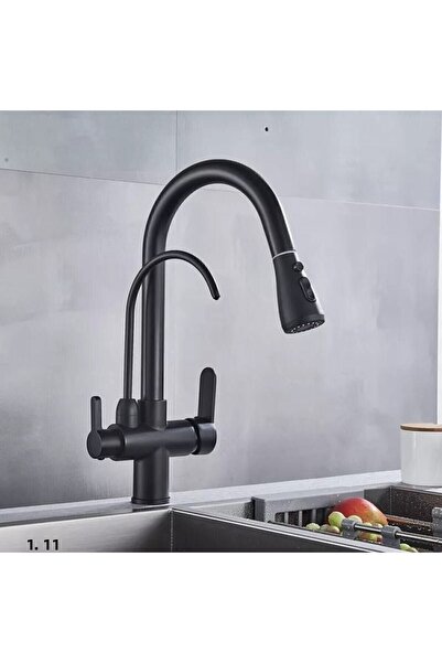 FLEKO Black Purified Spiral Kitchen Sink Faucet