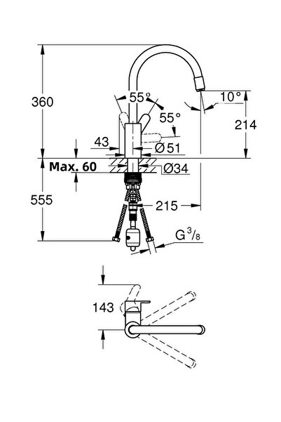 Grohe Eurostyle Cosmopolitan Single Operated Sink Faucet 31126004