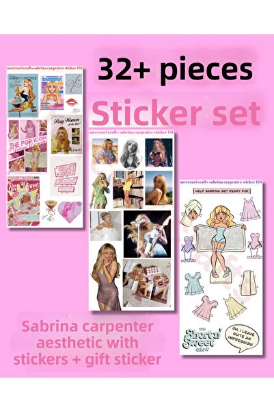 merccuri crafts مجموعة ملصقات سابرينا كاربنتر (32+ قطعة عالية الجودة) - لدفتر...