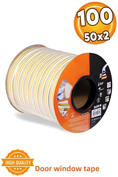 Badem10 Adhesive 50X2=100 Meters (White) Door Window Tape Wick Cold Insulation Rubber Tapes