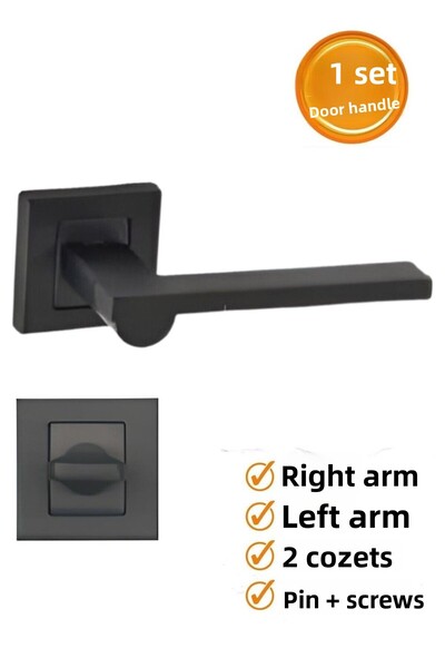 Sofuoğlu Zara Model din oțel inoxidabil negru pătrat rozetă pentru mânerul ușii WC / uși WC