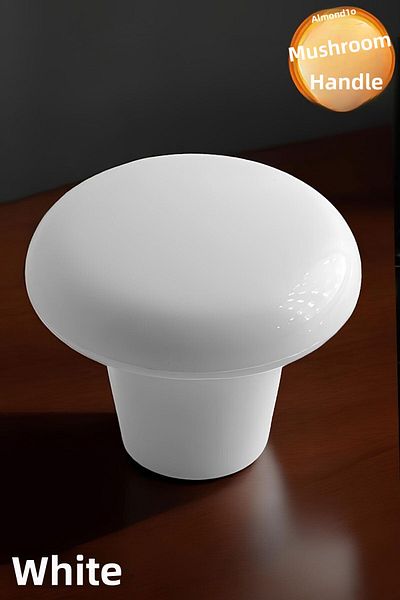 Badem10 (PLASTIC HARD) Buton ciupercă Mobilier rotund alb Sertar de bucătărie Dulap dulap Mâner Mâner