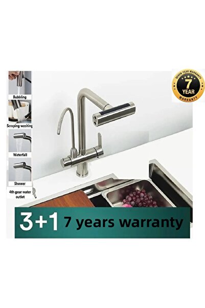 OEM صنبور حوض المطبخ، صنبور تنقية التدفق المزدوج، شلال الدش، 4 وظائف، كروم مط...