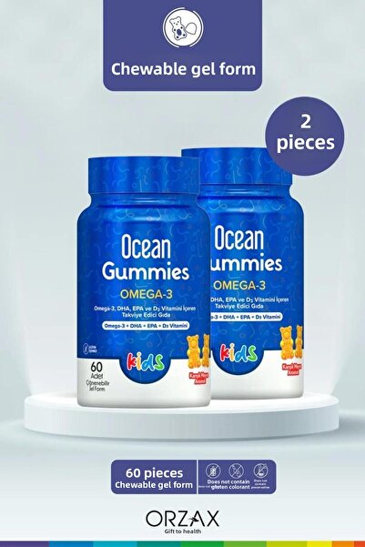 Ocean Gummies Omega 3 60 Pieces Chewable Gel Form 2 Pieces