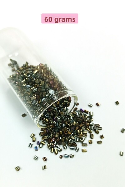 MKR Mărgele de sticlă tăiate 2mm - 60 grame - Verde militar - BNC388