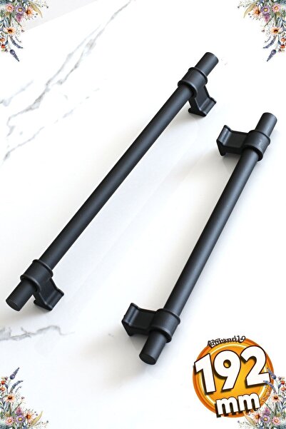 Badem10 Hisar 192 mm Mâner negru Mobilier Bucătărie Sertar Dulap Ușă Dulap Mâner Mâner Metal 19,2 mm