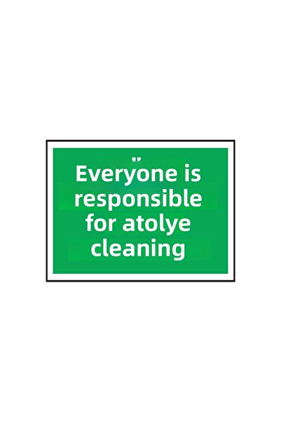 Lucena الجميع مسؤول عن تنظيف ورشة العمل المعدنية 15 سم × 20 سم علامة تحويل تح...