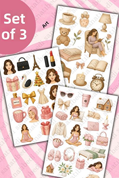 sanatıbedi Autocolant Clean Girl din 3 piese - Autocolant rezistent la apă pe...