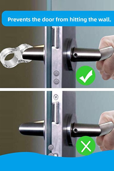 COZY SENSE Πώμα πόρτας από σιλικόνη 2 τεμάχια Διαφανές προστατευτικό ξύλινων επίπλων Αντιθορυβικό παράθυρο πίσω από τη λαβή