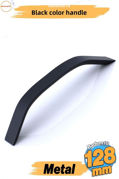 Badem10 Mâner din metal negru Şahin 128 mm 12,8 cm Mobilier Bucătărie Sertar ...