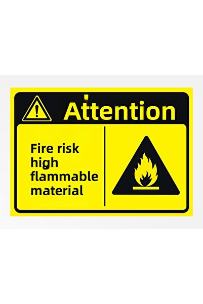 zafrakreklam Caution Fire Risk Highly Flammable Substance 24X34Cm Pvc Sign Board